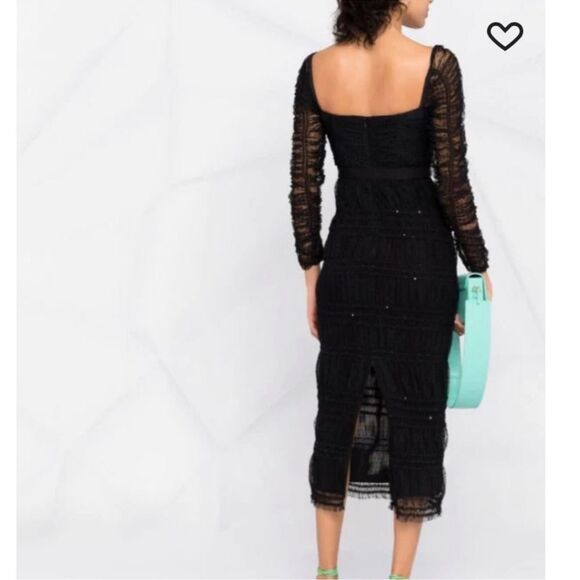 NWT Self Portrait BLACK DOT MESH SHIRRED
MIDI DRESS BLACK US Size 6 - Picture 6 of 16